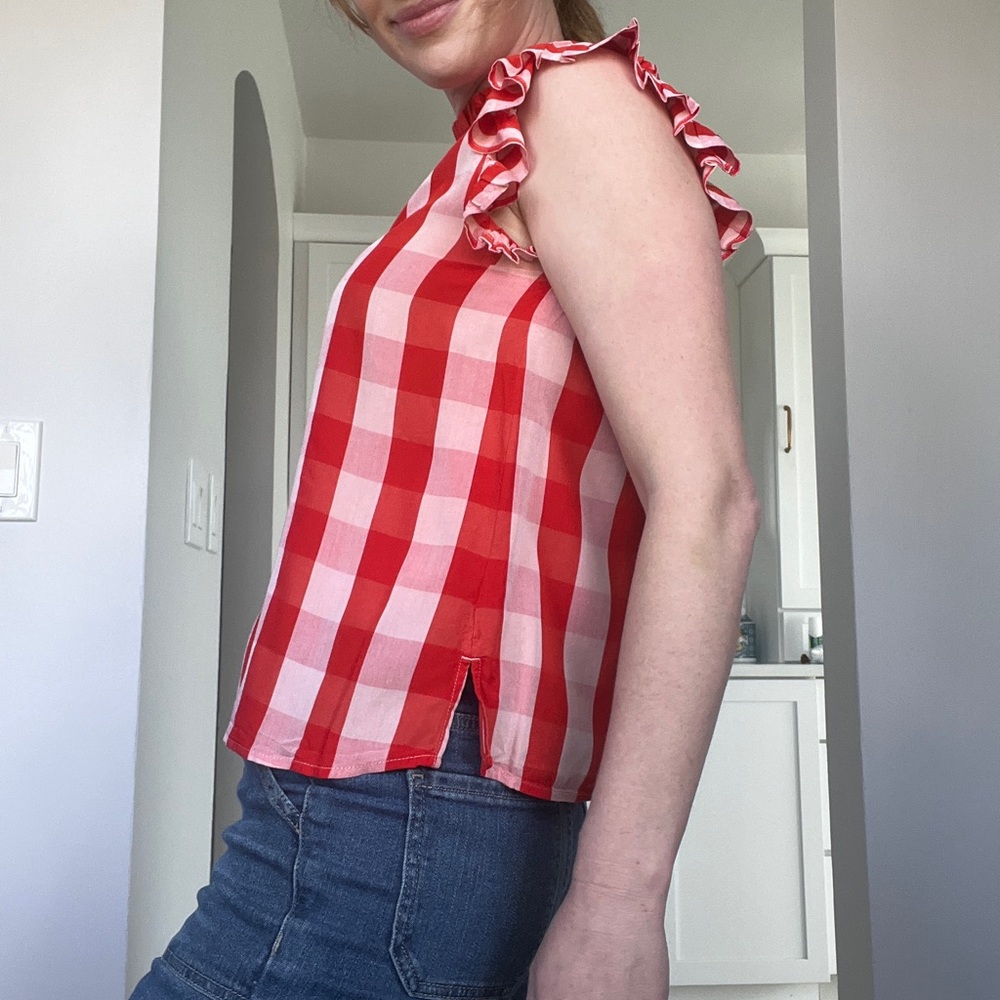 LOFT Ruffle moc neck top - Picture 9 of 11